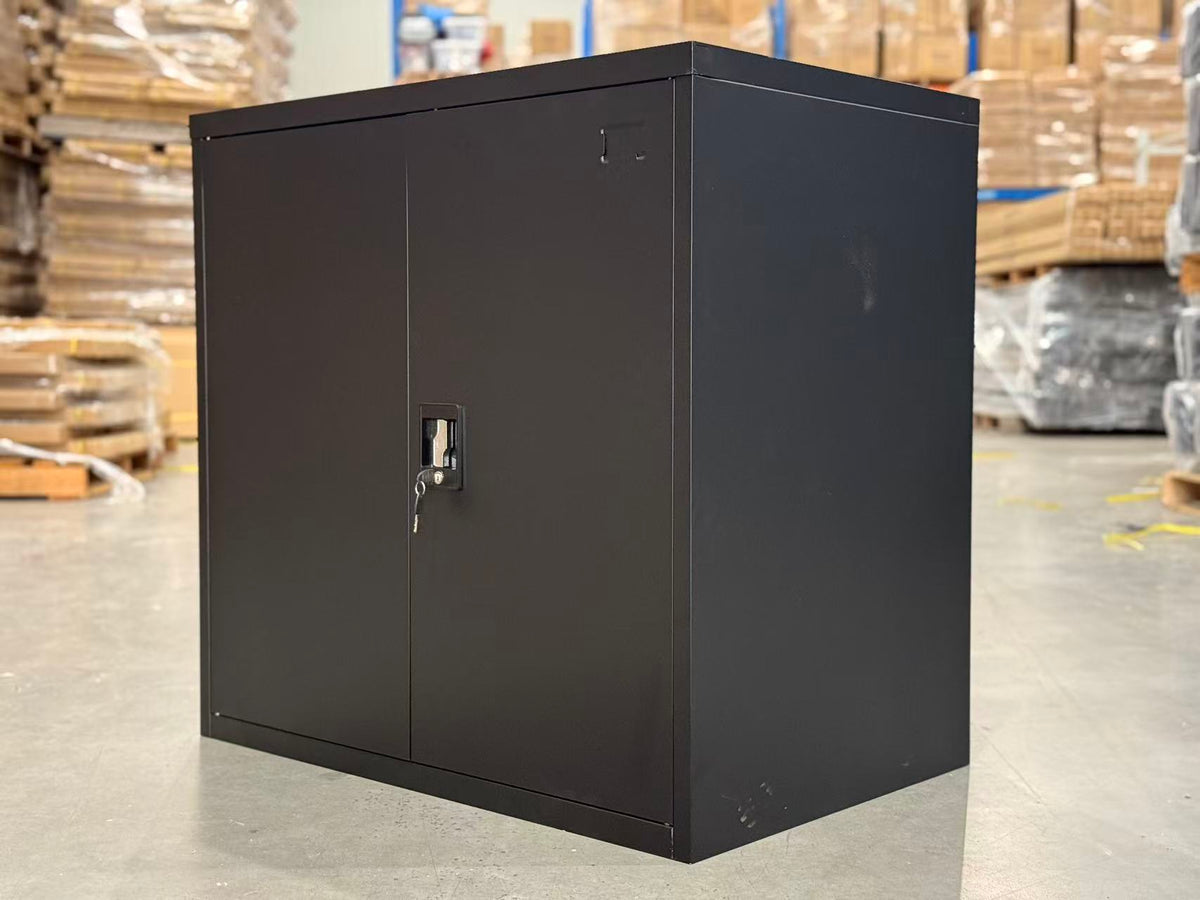 Lockable Metal Storage Cabinet with Shelf –  Steel Garage Cabinet
