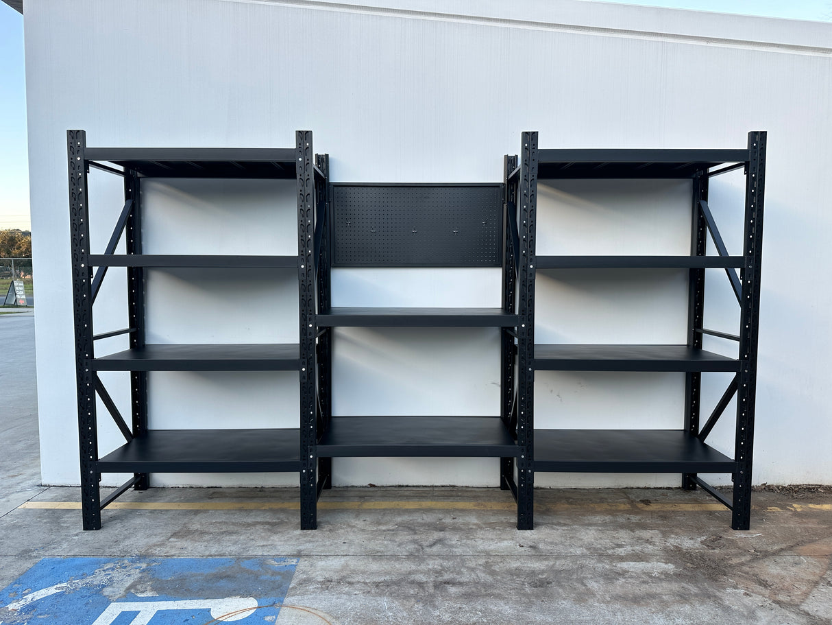 Garage Workbench with Pegboard 2.0m(H)x3.6m(L)x0.6m(D) 3000kg Storage Workstation Adjustable Shelves