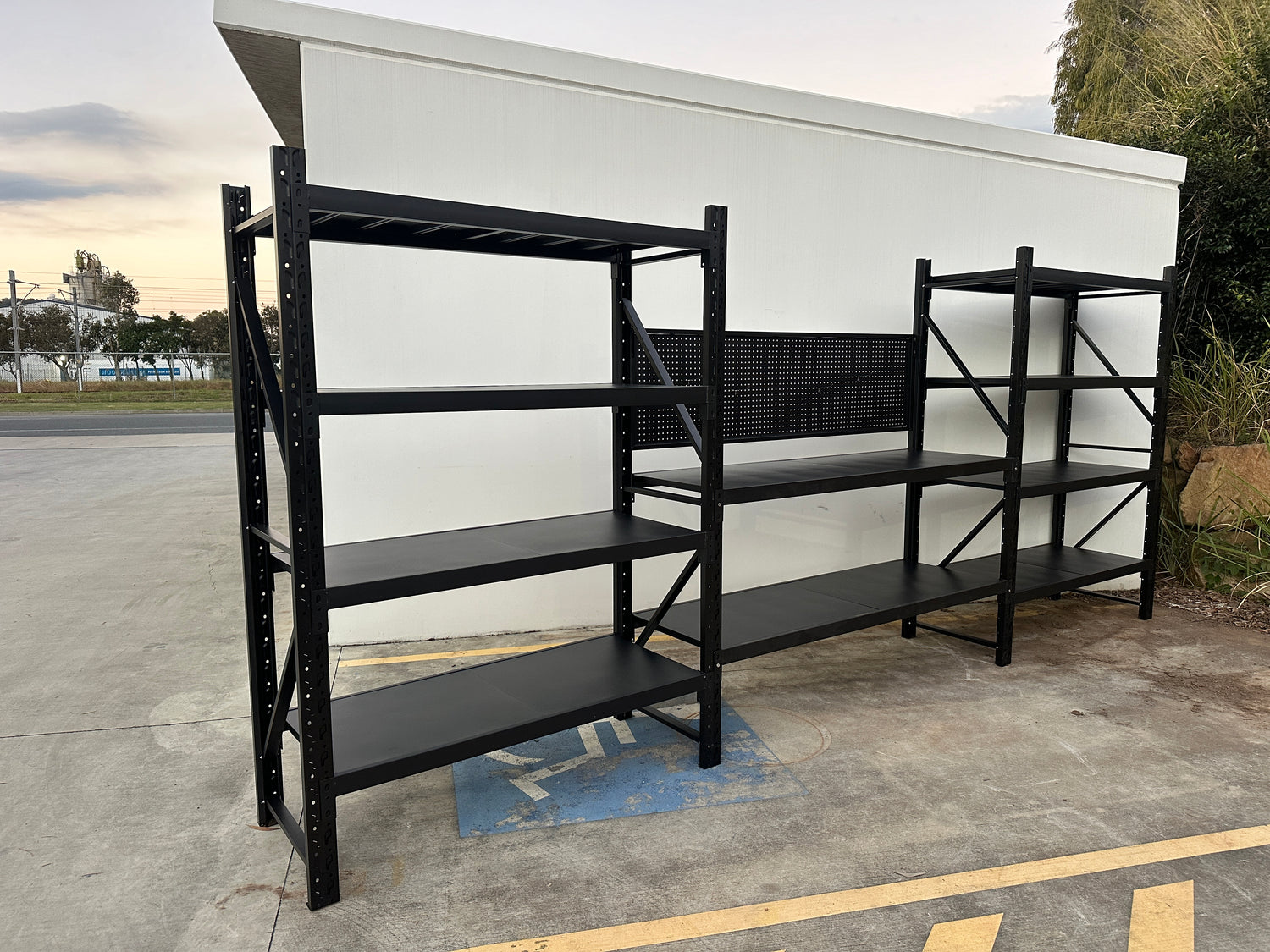 Heavy Duty Garage Workbench with Pegboard 2.4m(H)x5.0m(L)x0.6m(D) 3000kg Storage Shelving System