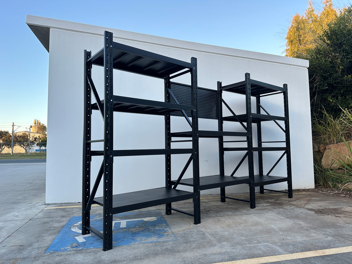 Garage Workbench with Pegboard 2.0m(H)x3.6m(L)x0.6m(D) 3000kg Storage Workstation Adjustable Shelves