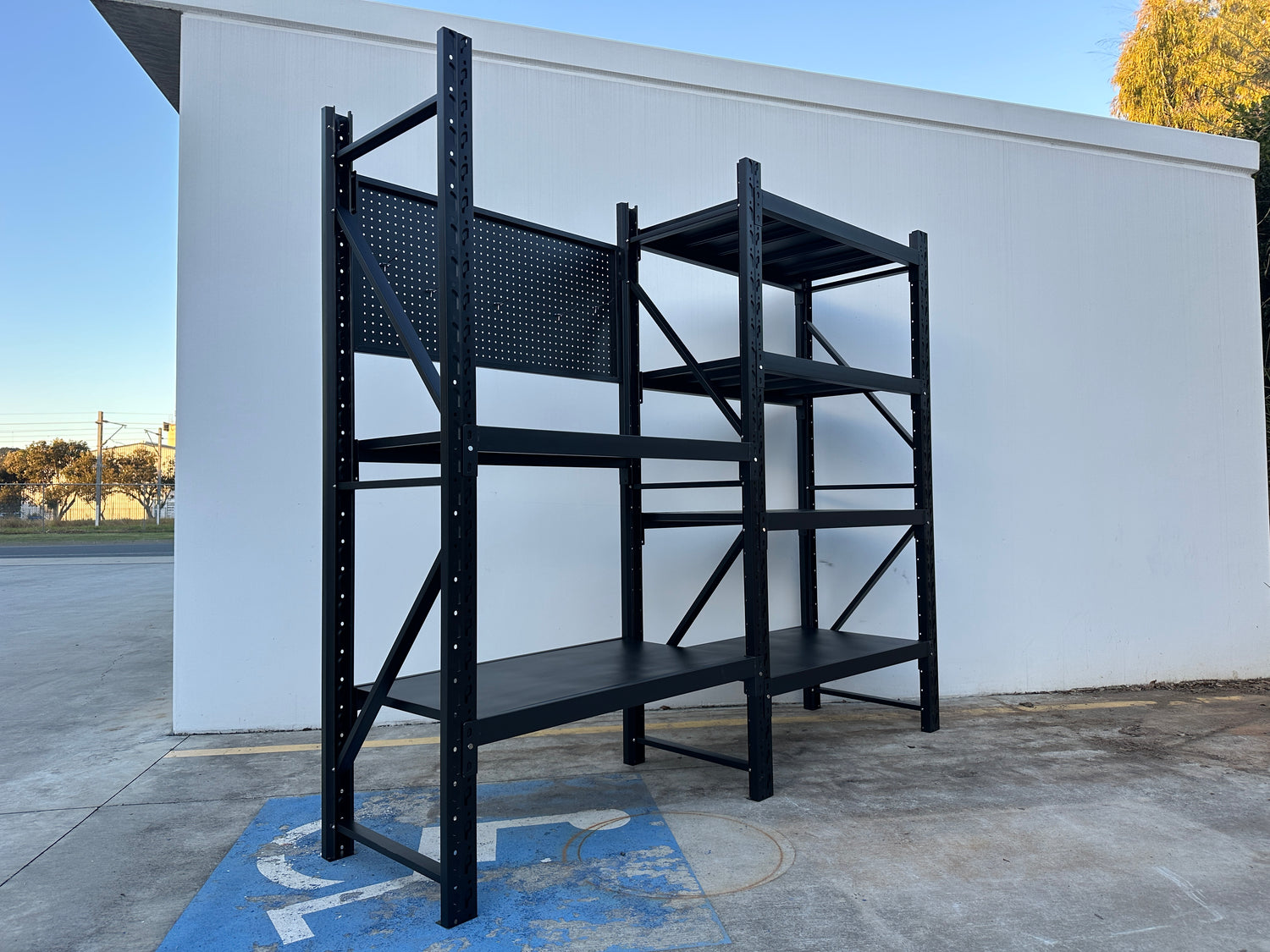 Heavy Duty Garage Workbench with Pegboard 2.0m(H)x2.4m(L)x0.6m(D) 1800kg Storage Shelving System