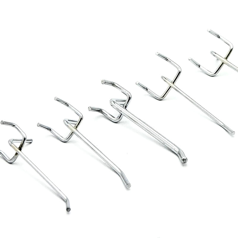 Heavy Duty Pegboard Hooks for Garage Workshop Tool Storage – 10cm 15cm 20cm (Silver & Black)