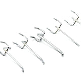 Heavy Duty Pegboard Hooks for Garage Workshop Tool Storage – 10cm 15cm 20cm (Silver & Black)