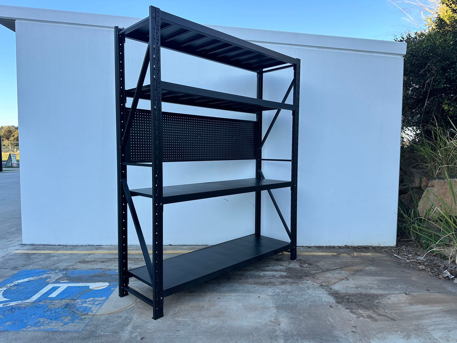 Heavy Duty Garage Workbench with Pegboard 2.4m(H)x2.0m(L)x0.6m(D) 1200kg Storage Shelving System