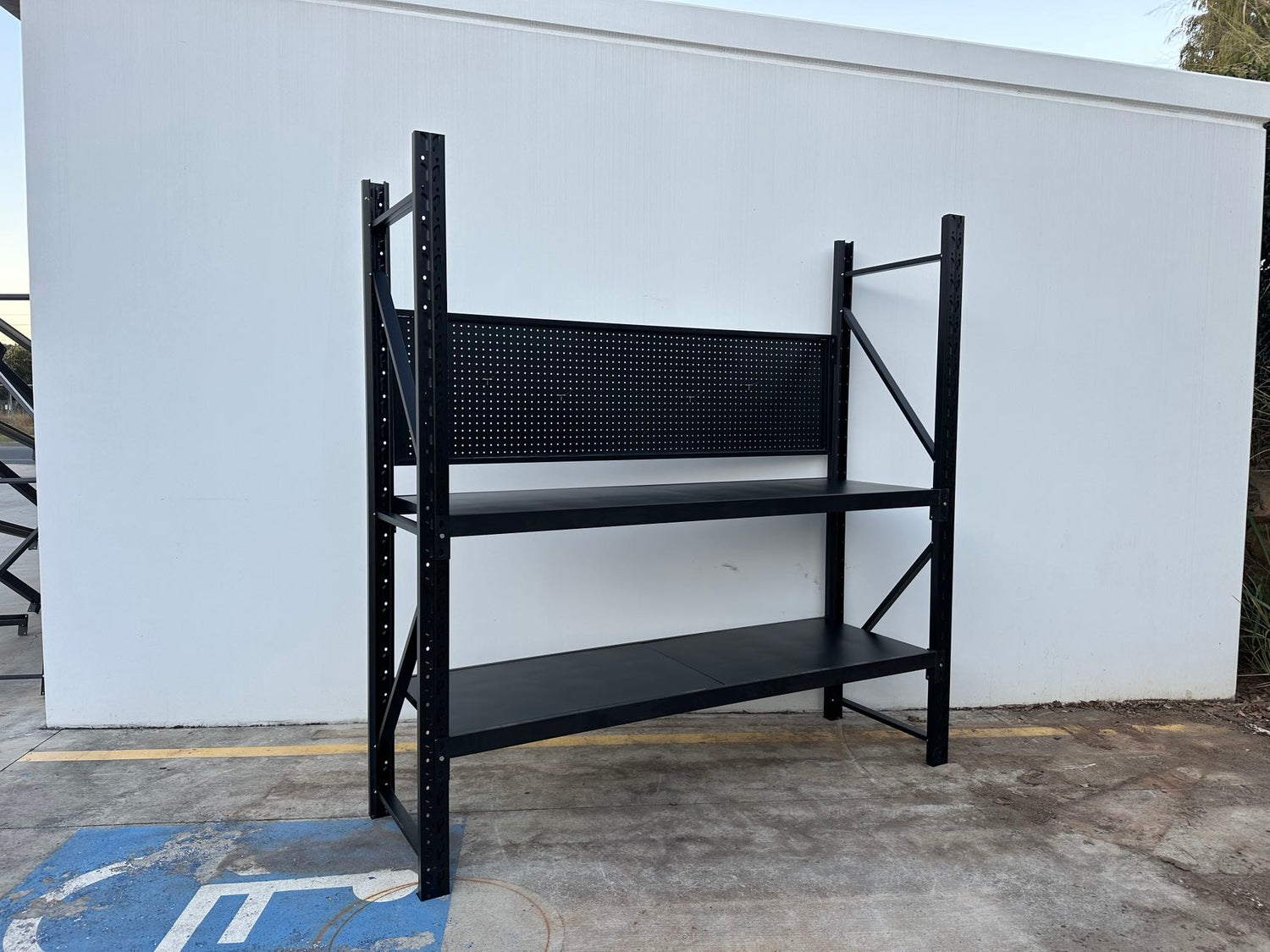 Heavy Duty Garage Workbench with Pegboard 2.0m(H)x2.0m(L)x0.6m(D) 600kg Storage Shelving System