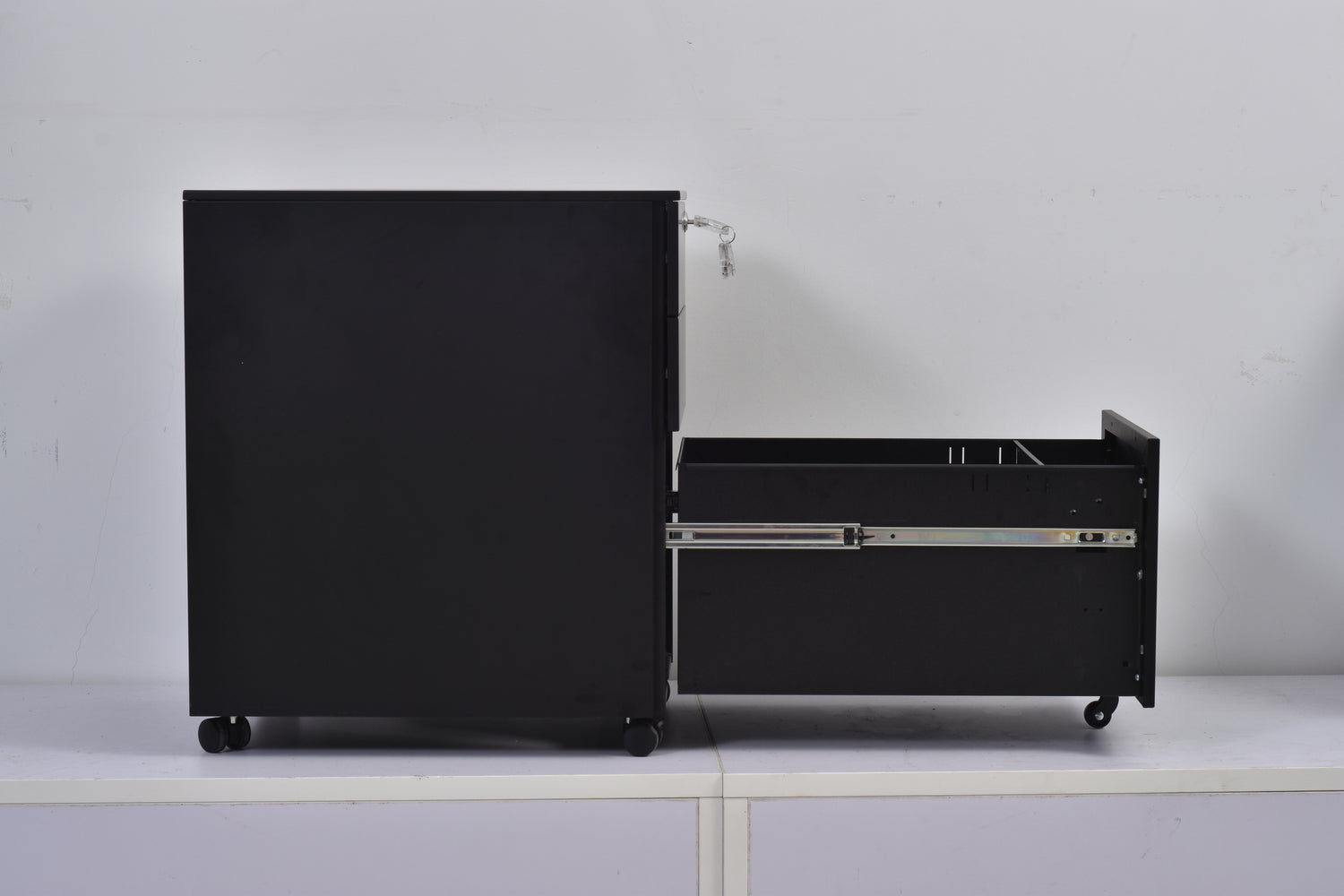 3 Drawer Mobile Pedestal Filing Cabinet – Lockable Office Drawer Unit with Wheels