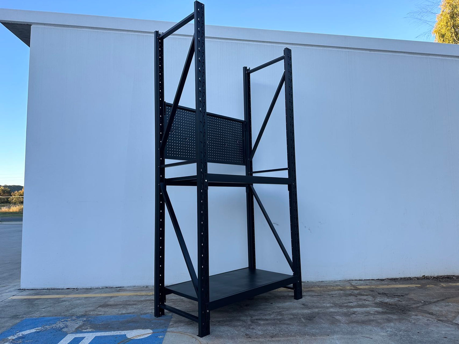 Heavy Duty Garage Workbench with Pegboard 2.4m(H)x1.2m(L)x0.6m(D) 600kg Storage Shelving System
