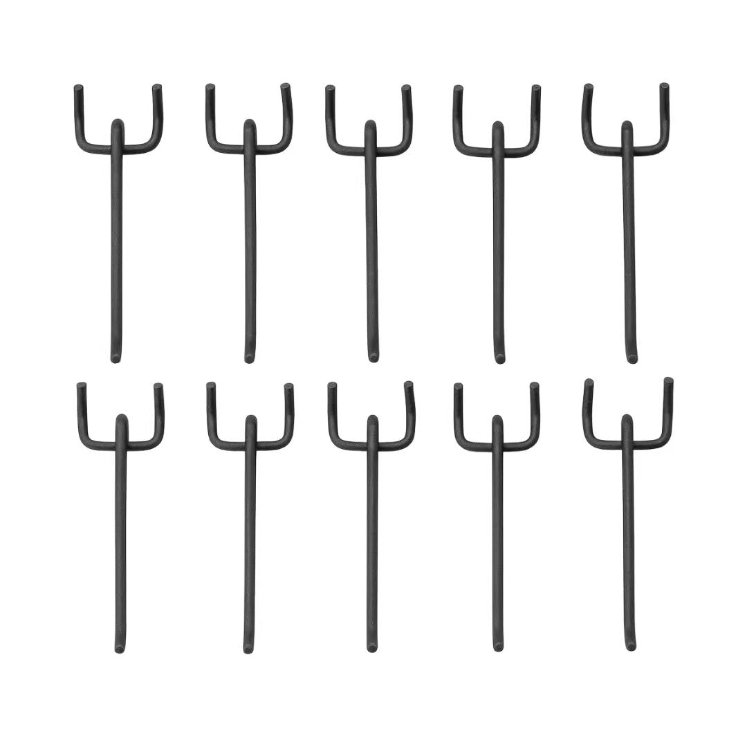 Heavy Duty Pegboard Hooks for Garage Workshop Tool Storage – 10cm 15cm 20cm (Silver & Black)