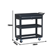 3 Tier Tool Trolley Cart with Lockable Drawer & Wheels – Heavy Duty Steel