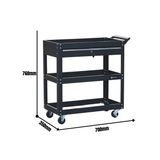 3 Tier Tool Trolley Cart with Lockable Drawer & Wheels – Heavy Duty Steel