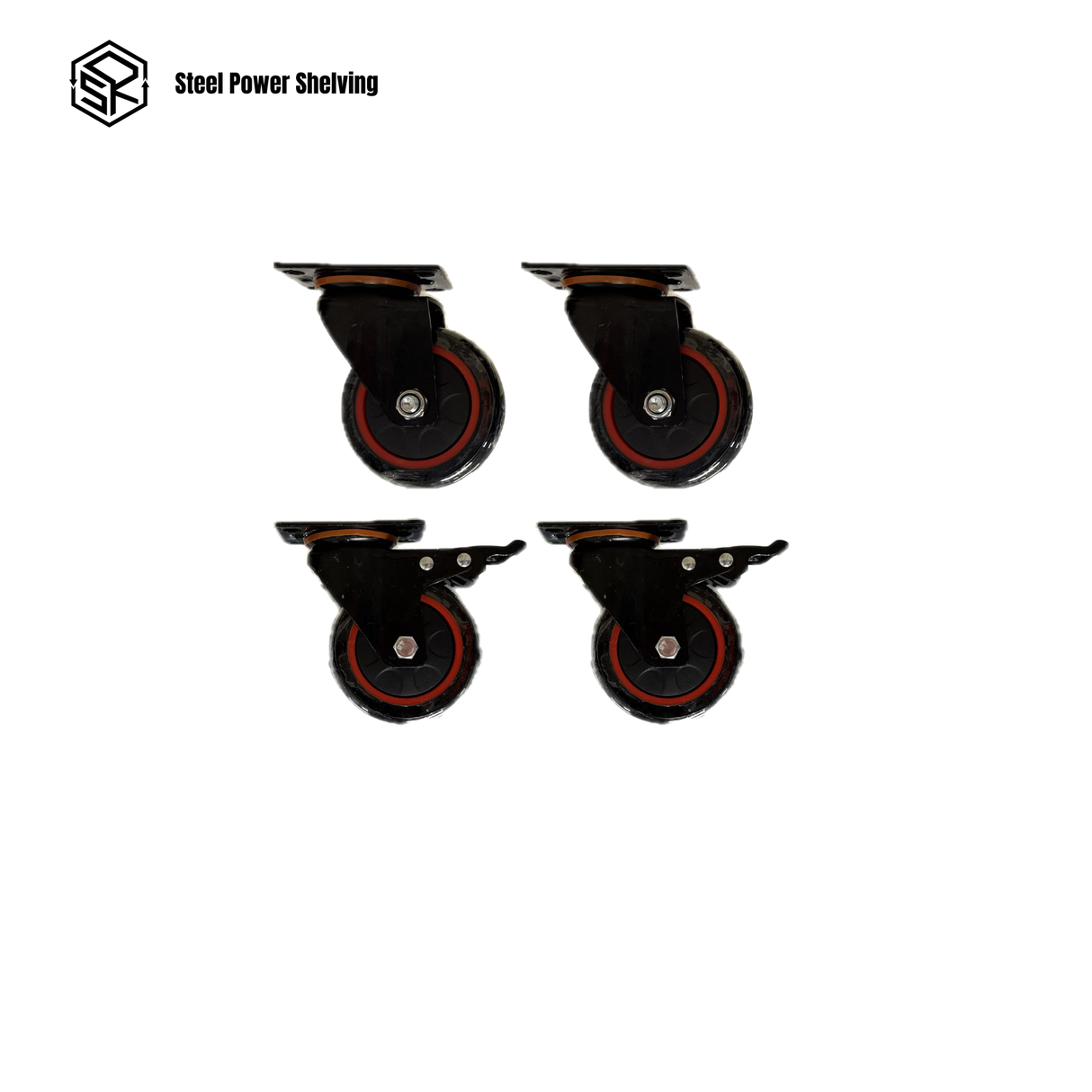 Heavy Duty Lockable Castors for Workbench 800kg Capacity Steel Swivel Wheels