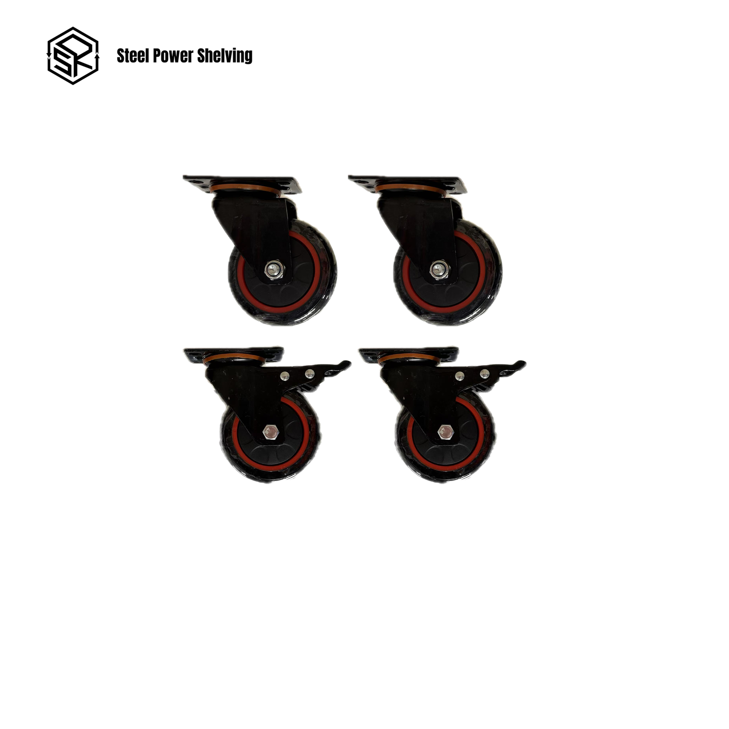 Heavy Duty Lockable Castors for Workbench 800kg Capacity Steel Swivel Wheels